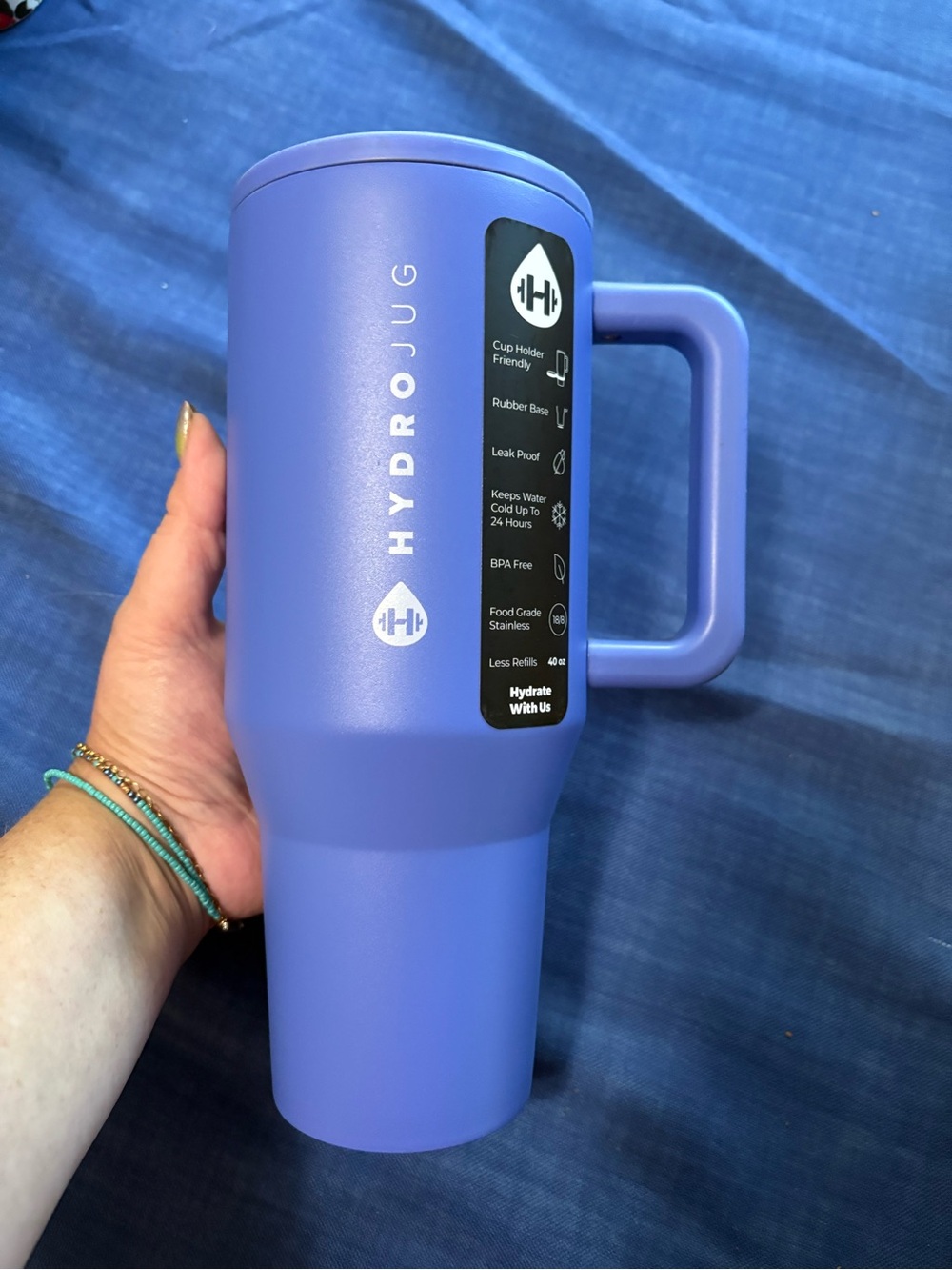 HydroJug Hyper Blue Traveler Tumbler